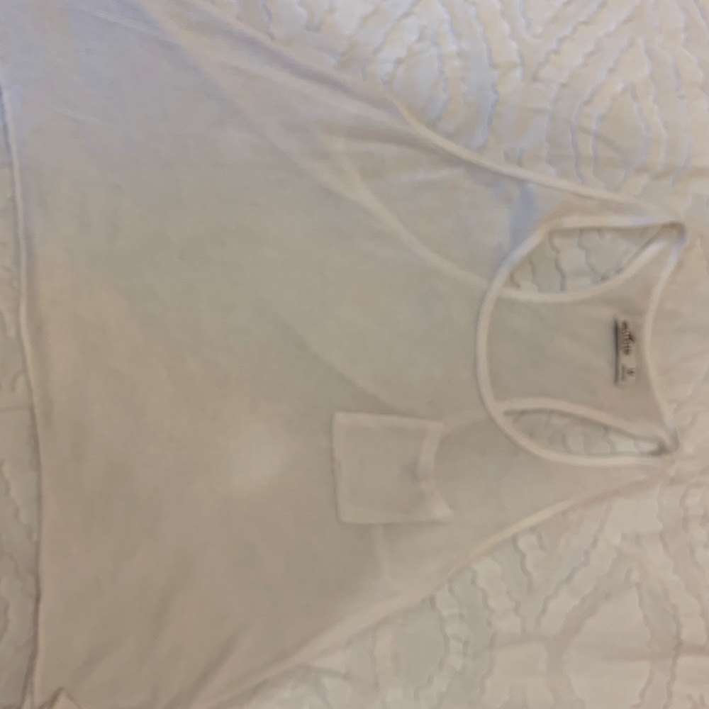 White Knitted Loose Fit Hollister Tank Top